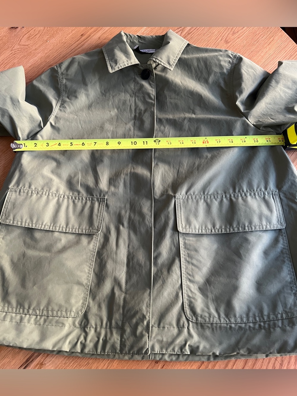 M.M. LAFLEUR THE NESS JACKET IN CRISP COTTON, TARRAGON, SIZE M. - Picture 14 of 16